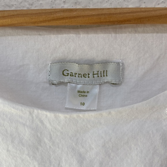 Garnet Hill Women's Sleeveless Lace Trimmed Hem 100% Cotton Lined White Dress 10 - Picture 3 of 8